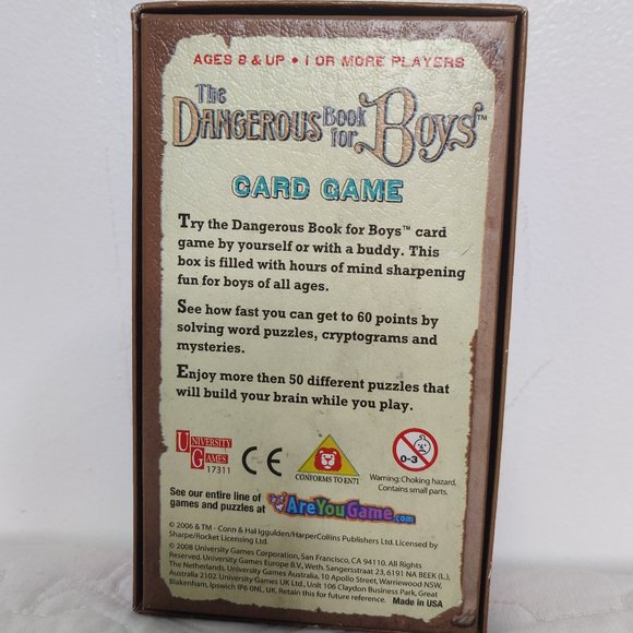 New! Parker Brothers The Dangerous Book For Boys Card Game 8+ - Picture 2 of 7